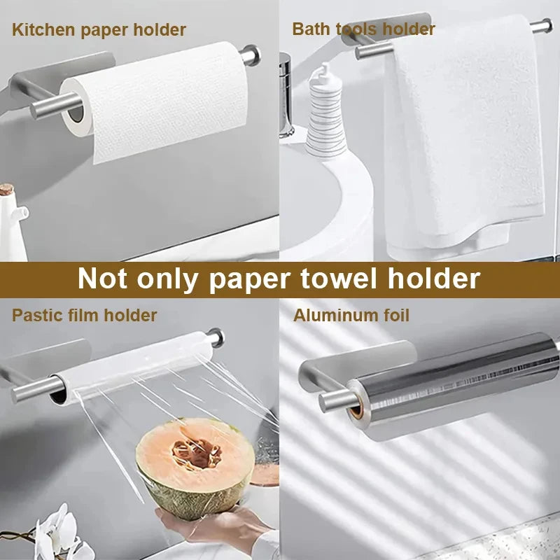Adhesive Toilet Roll Holder | 304 Stainless Steel, No Drill