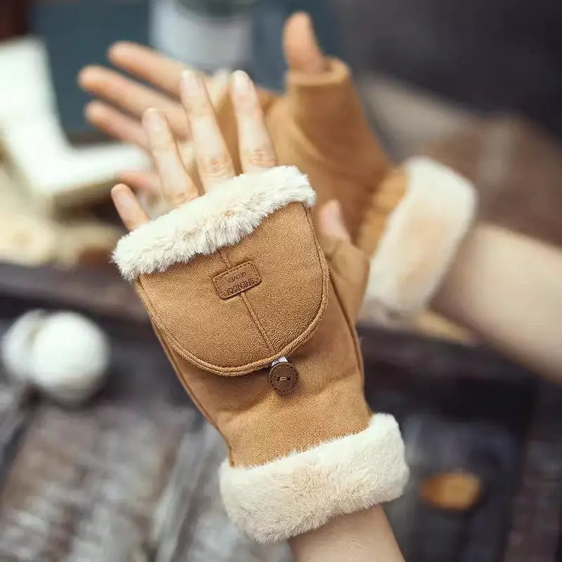 Women's Plush Flip-Top Touchscreen Winter Gloves | Warm Knit