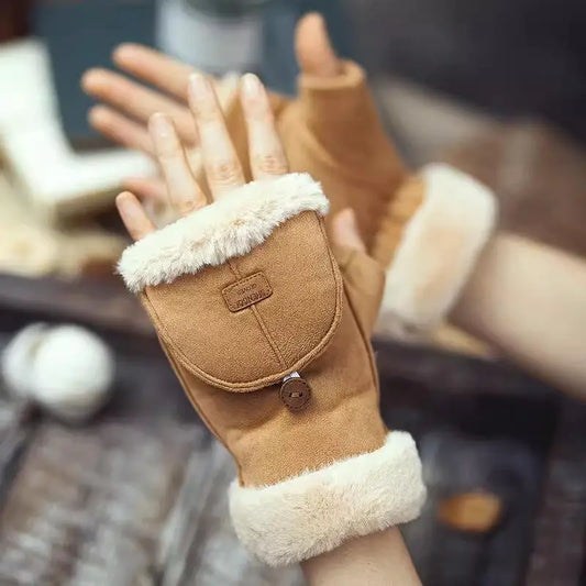Women's Plush Flip-Top Touchscreen Winter Gloves | Warm Knit Flip-Top Winter Gloves Oasis Select