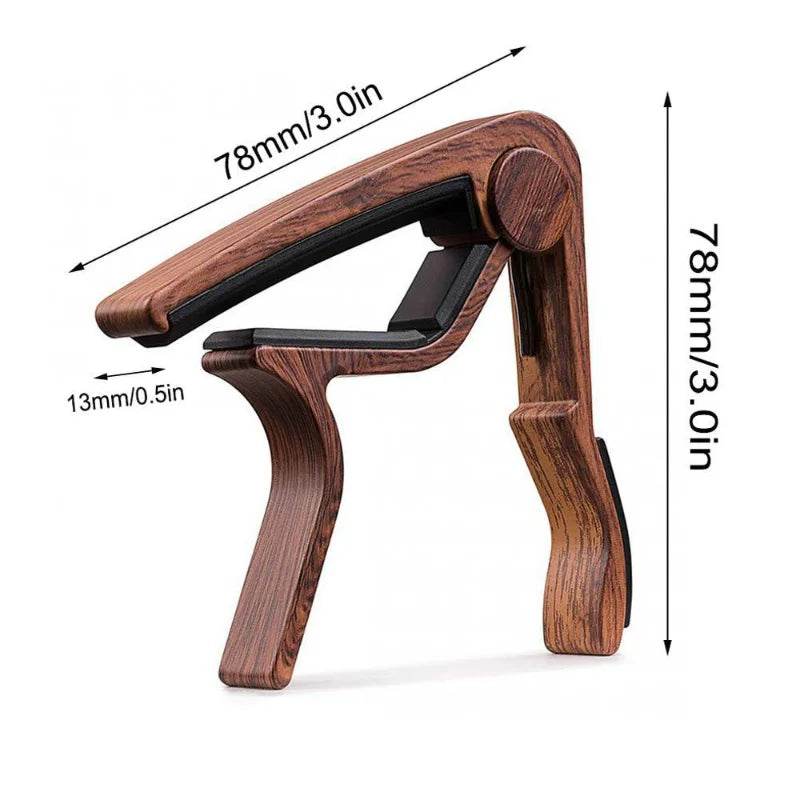 Capo Guitar Wood Grain Metal Tone Changer Acoustic Electric Pickup