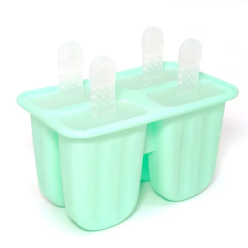 1/3Pcs Silicone ice-making box 4 grid Cartoon Home made Popsicle ice cream Molds for Kids Food Grade DIY Popsicle Maker Molds Peaceful Pleasures Health and Wellness