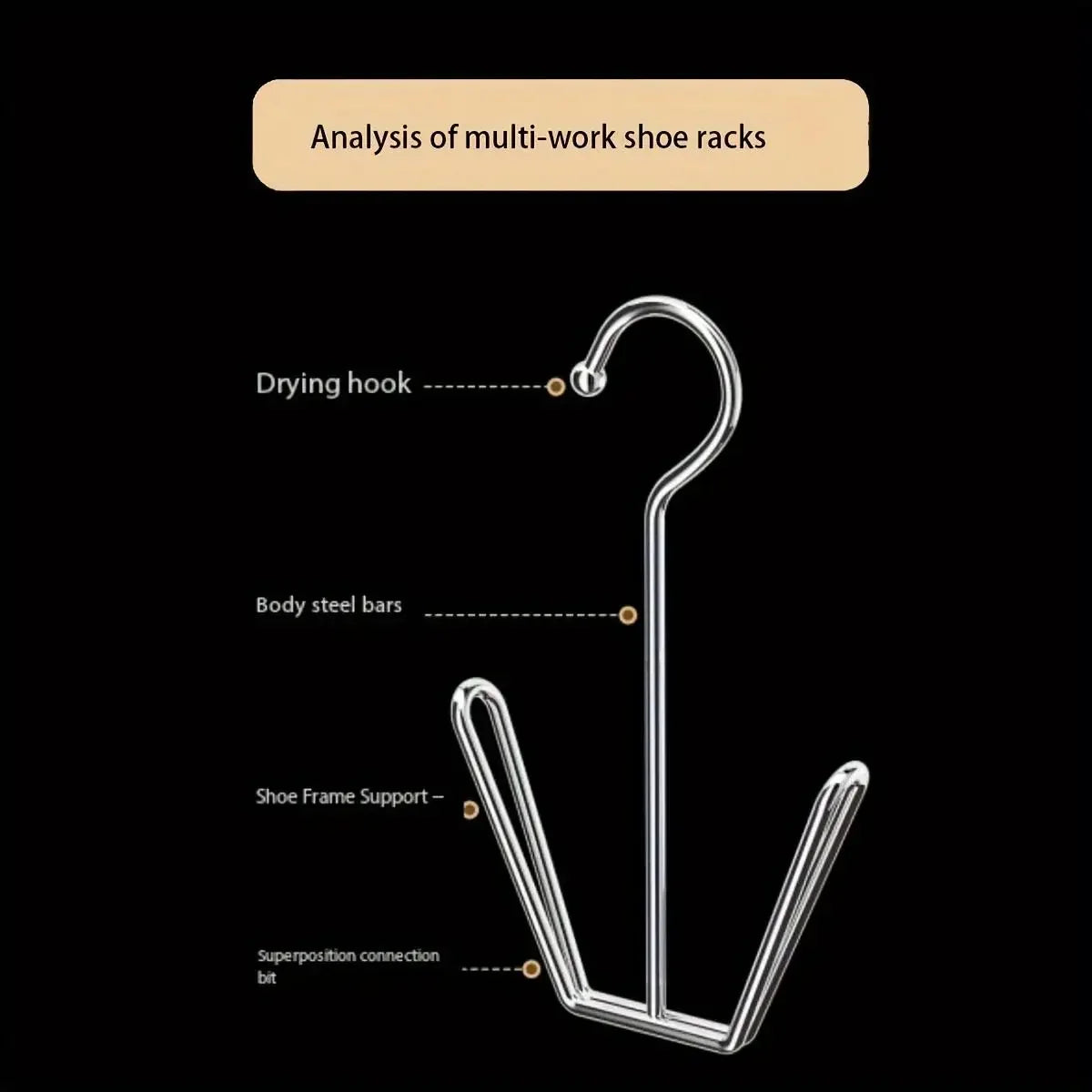 Stainless Steel Shoe Hanger Rack – Double Hook Drying Design