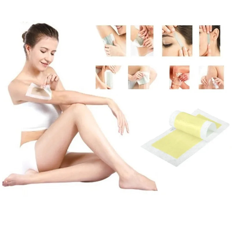 10-Pack Hair Removal Wax Strips – Legs, Body & Face