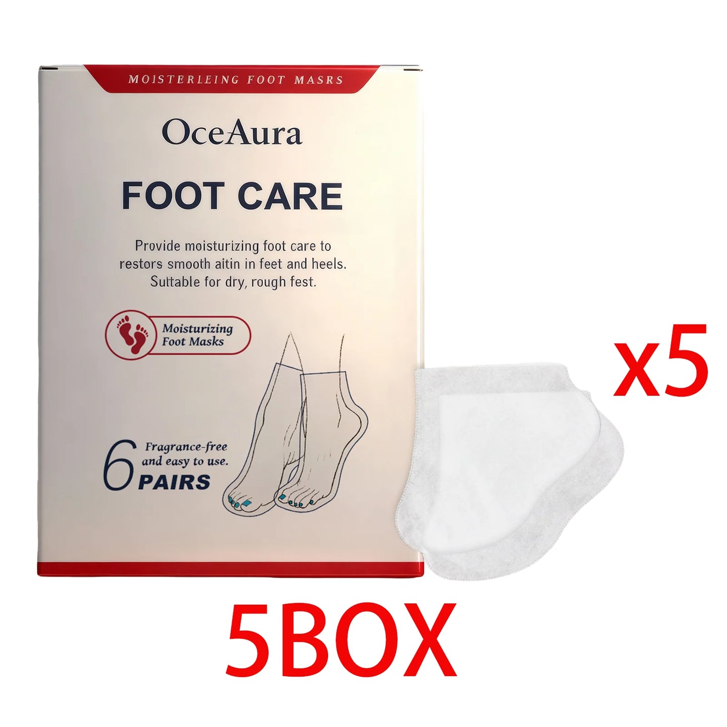 OceAura Shea Butter Hydrating Foot Mask Booties – 6 Pairs