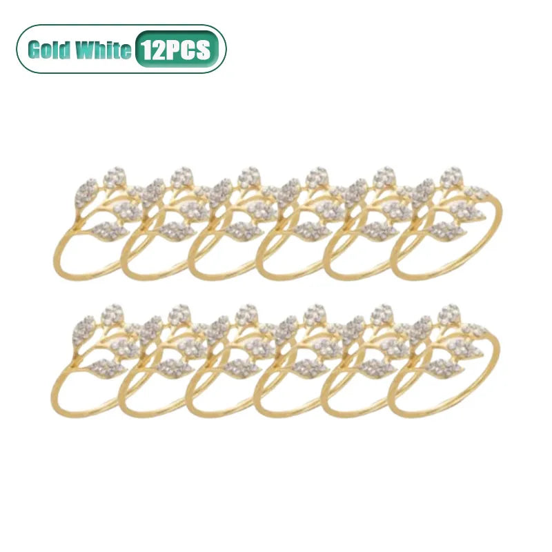 Metal Napkin Rings Green Leaf | Wedding & Party Table Decor