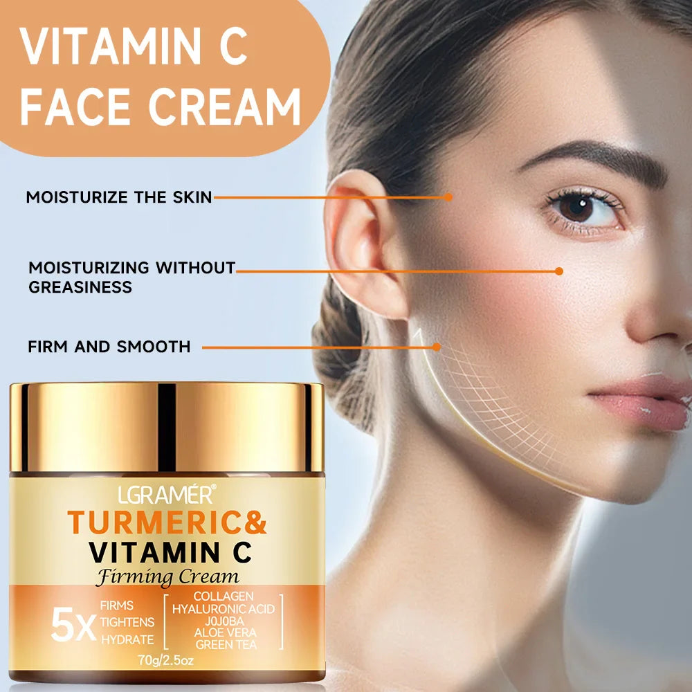 Turmeric Vitamin C Face Cream – Brightening & Firming Moisturizer
