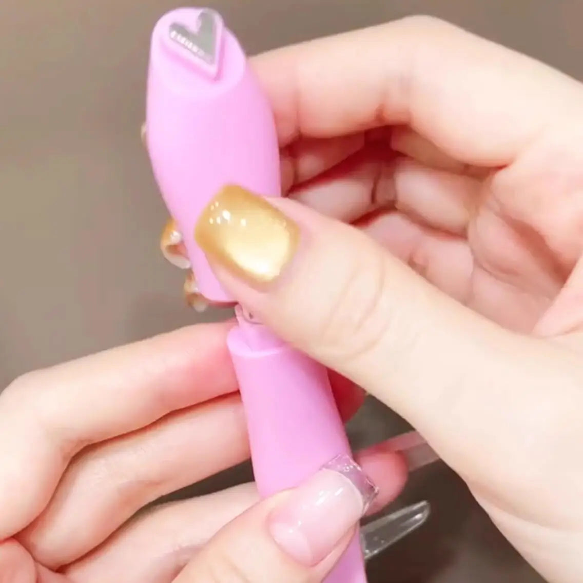 3IN1 Love-heart&snake Pattern Cat Eye Nail Magnet Pen French Water