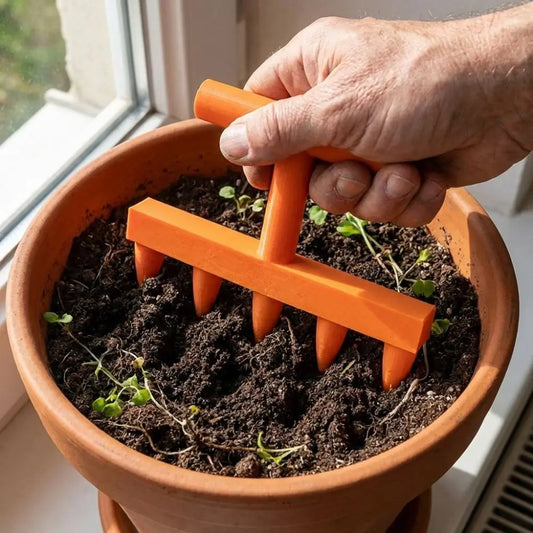 5-Prong Manual Soil Hole Drill Tool | Ergonomic Garden Planter Garden Planting Tool Oasis Select