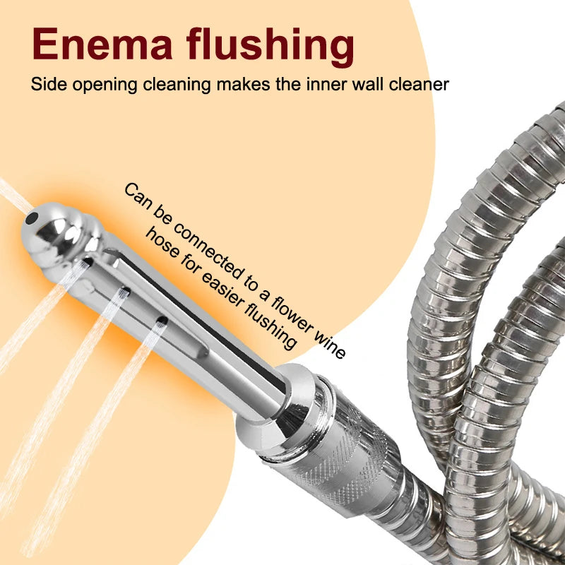 Metal 3 Holes Side Opening Bidet Anal Sprinkler Enema Cleaning Shower Colonic Douche Nozzle Vaginal Wash Bathroom Accessories Peaceful Pleasures Health and Wellness