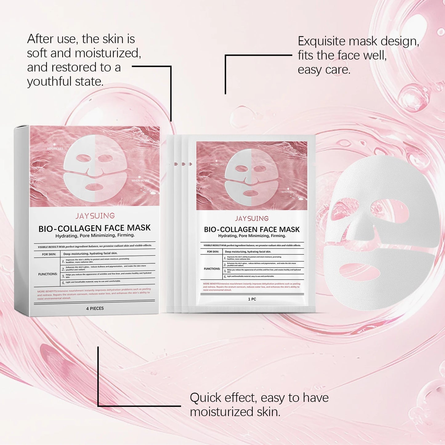 Jaysuing Collagen Sheet Mask – Deep Hydration & Firming