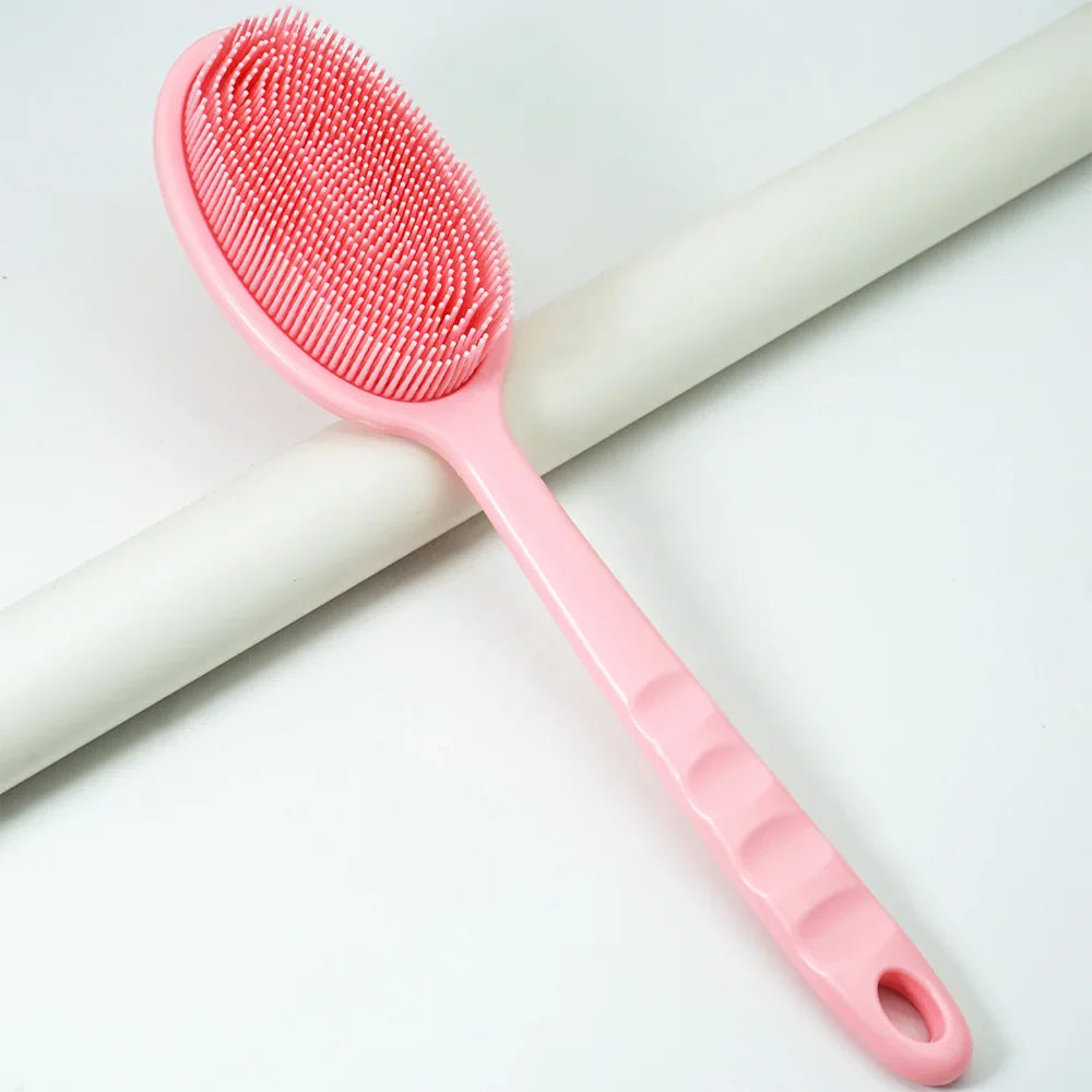 Bath Back Brush with Handle – Exfoliating Shower Sponge Scrubber