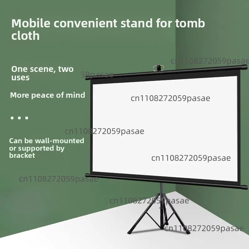 72-Inch Floor-Standing Projection Screen | No-Drill Bracket