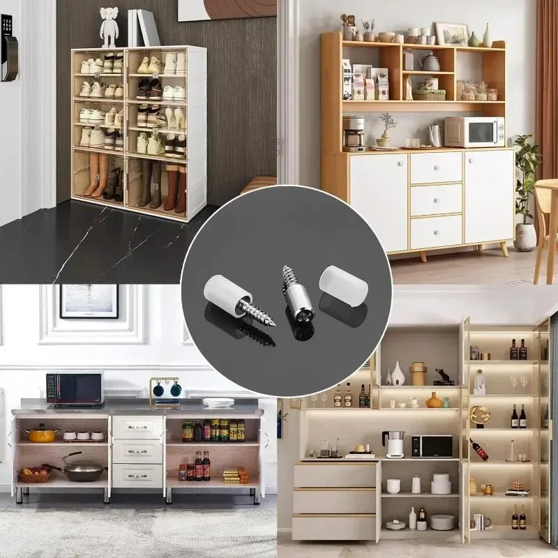 Shelf Support Pegs with Rubber Sleeves | Cabinet Screw Brackets