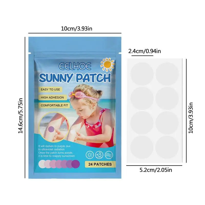 UV Stickers for Sunscreen Reapply - Waterproof 24 Pack Peaceful Pleasures Health and Wellness