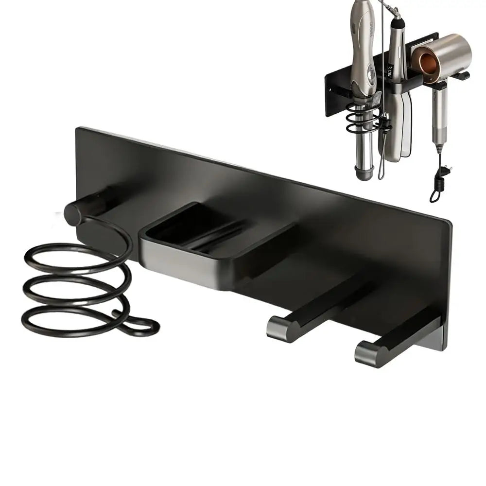 Wall-Mounted Hair Dryer & Curling Iron Organizer Holder Hair Tool Organizer Peaceful Pleasures Health and Wellness C CN