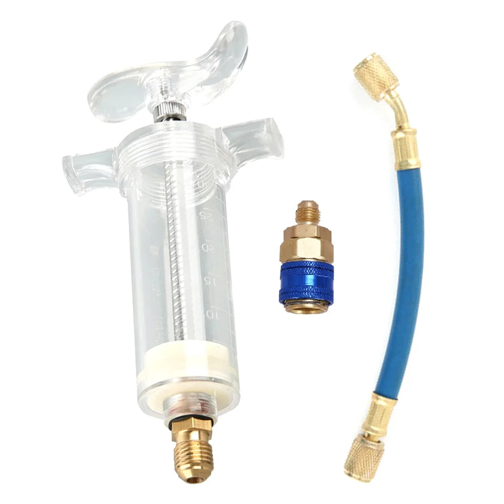 A/C Oil & Dye Injector 1oz with R134a Low Side Quick Coupler Peaceful Pleasures Health and Wellness Style A france