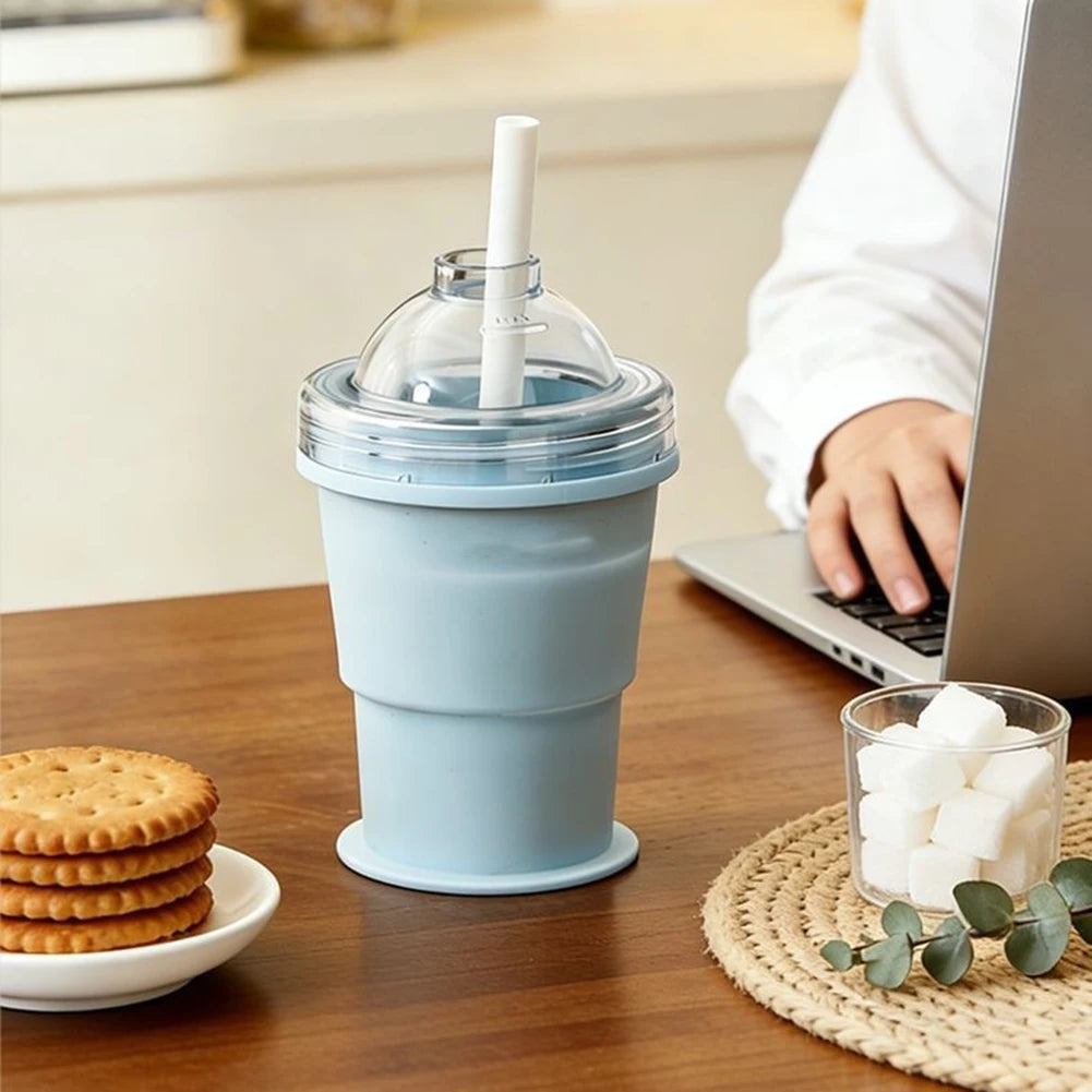 2 In 1 Collapsible Silicone Ice Ball Maker Cup Foldable Ice Ball Drink Cup Easy To Clean Dishwasher Safe For Home Travel Peaceful Pleasures Health and Wellness