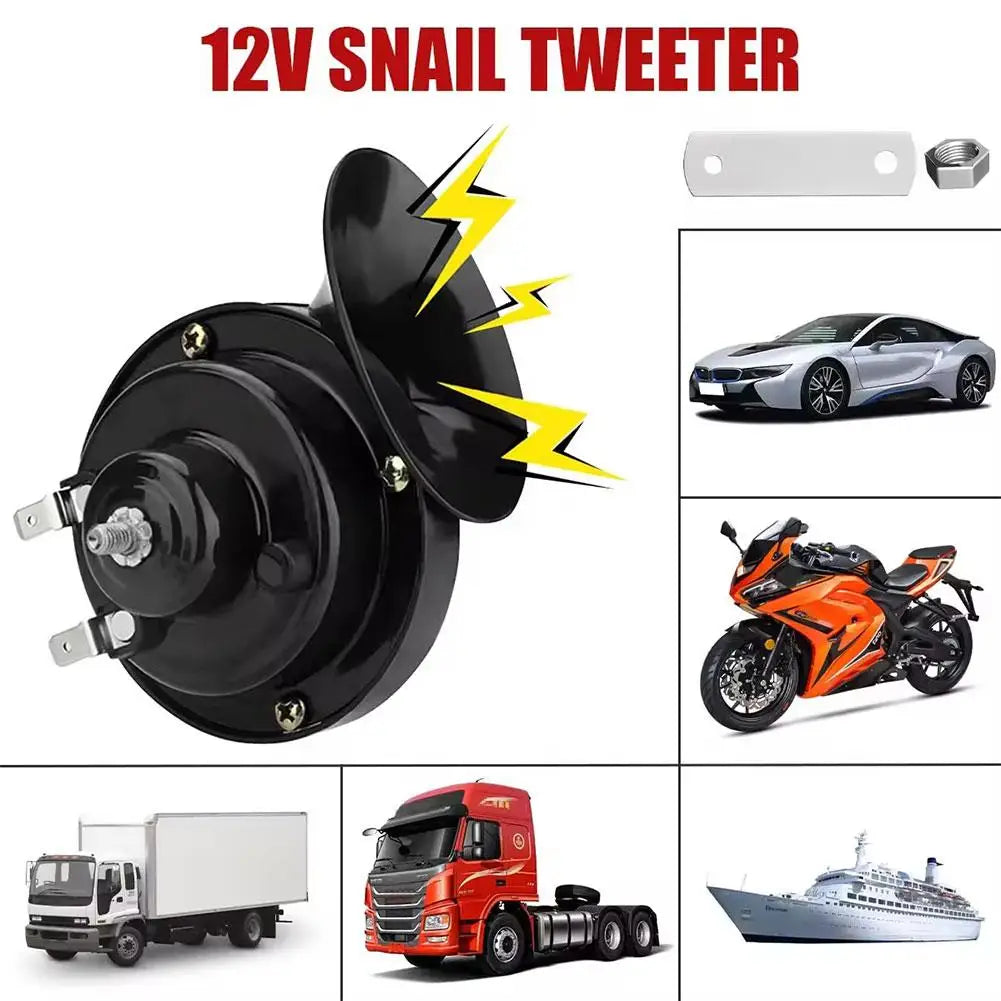 12V 510hz Air Electric Snail Horn Supplies Car boat Motorcycles Automotive Loudspeaker Car Signal Sound Speaker with Relay ﻿ Peaceful Pleasures Health and Wellness