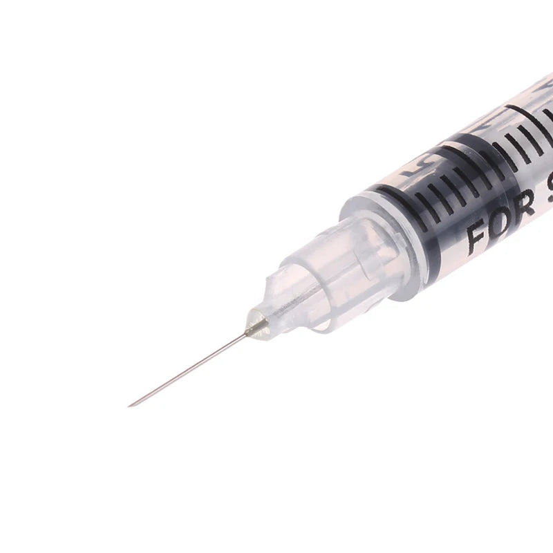 5Pcs 0.3/0.5/1ML Disposable Plastic Veterinary Syringe Orange Cap Sterile Insulin Syringe With Needles For Pet Farm Animal Peaceful Pleasures Health and Wellness