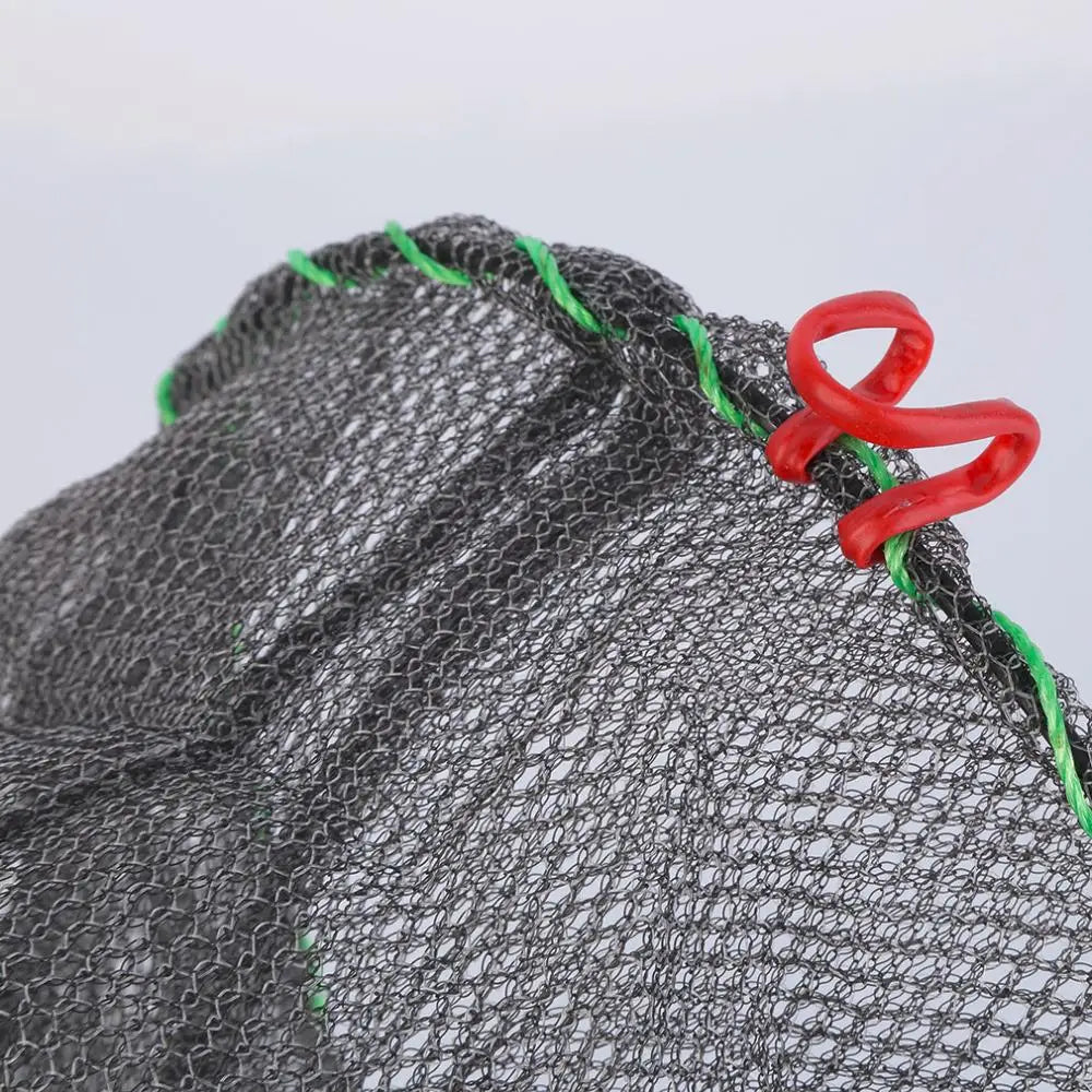 1pcs Telescopic Foldable Steel Wire Nylon Fishing Net Crayfish Crab Trap Shrimp Lobster Cage Collapsible Portable Fold Network Peaceful Pleasures Health and Wellness