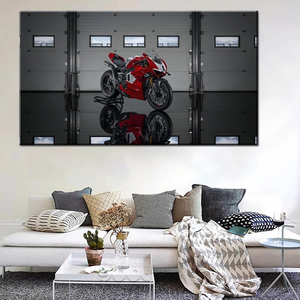 Canvas Wall Arts Home Decor Streetfighter V4 S Ducati Panigale V4 R Motorbike Wallpaper Decoration Picture Living Room Artwork Peaceful Pleasures Health and Wellness