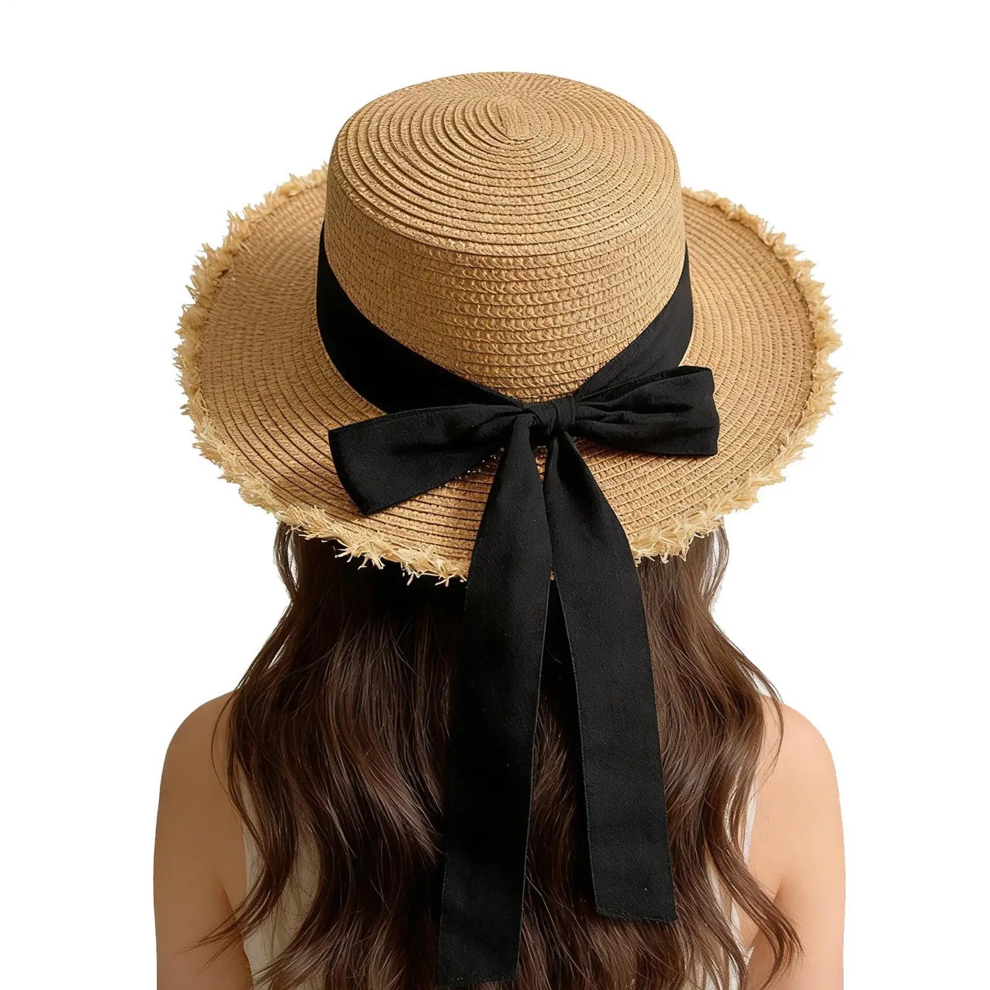 Wide Brim Raffia Straw Sun Hat – Breathable Beach Panama Hat