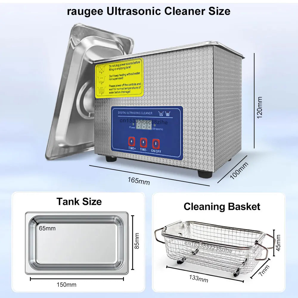 Ultrasonic Cleaner 40KHZ High Frequency Vibration Ultrasonic Washing Bath for Jewelry Watches Denture Glasses Ultrasonic Cleaner Peaceful Pleasures Health and Wellness