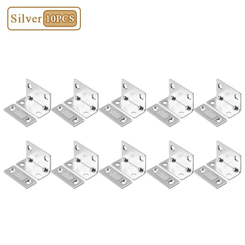 L-Shape No-Drill Magnetic Cabinet Door Catch | 1–20 Pack