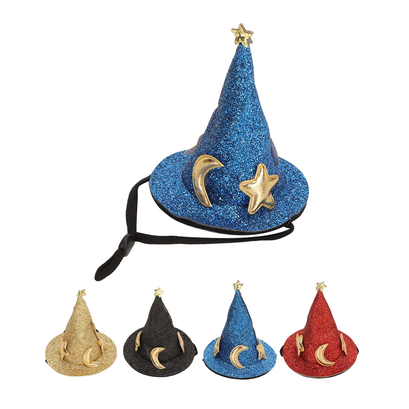 Hamster Hat Moon Star Pattern Hook and Loop Small Animal Top Hat Photo Prop Adjustable Chin Strap for Rabbits for Chinchillas Peaceful Pleasures Health and Wellness