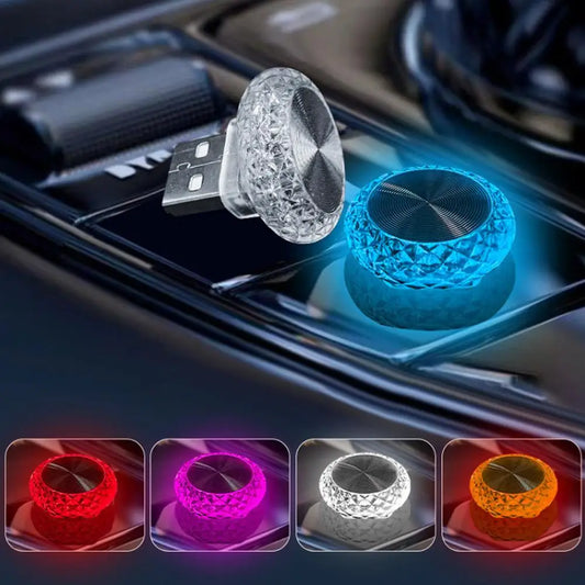 Car USB Ambient Lights Portable Mini LED Atmosphere Lamps Interior Decorative lights for car and Computer, Environment Lighting Peaceful Pleasures Health and Wellness