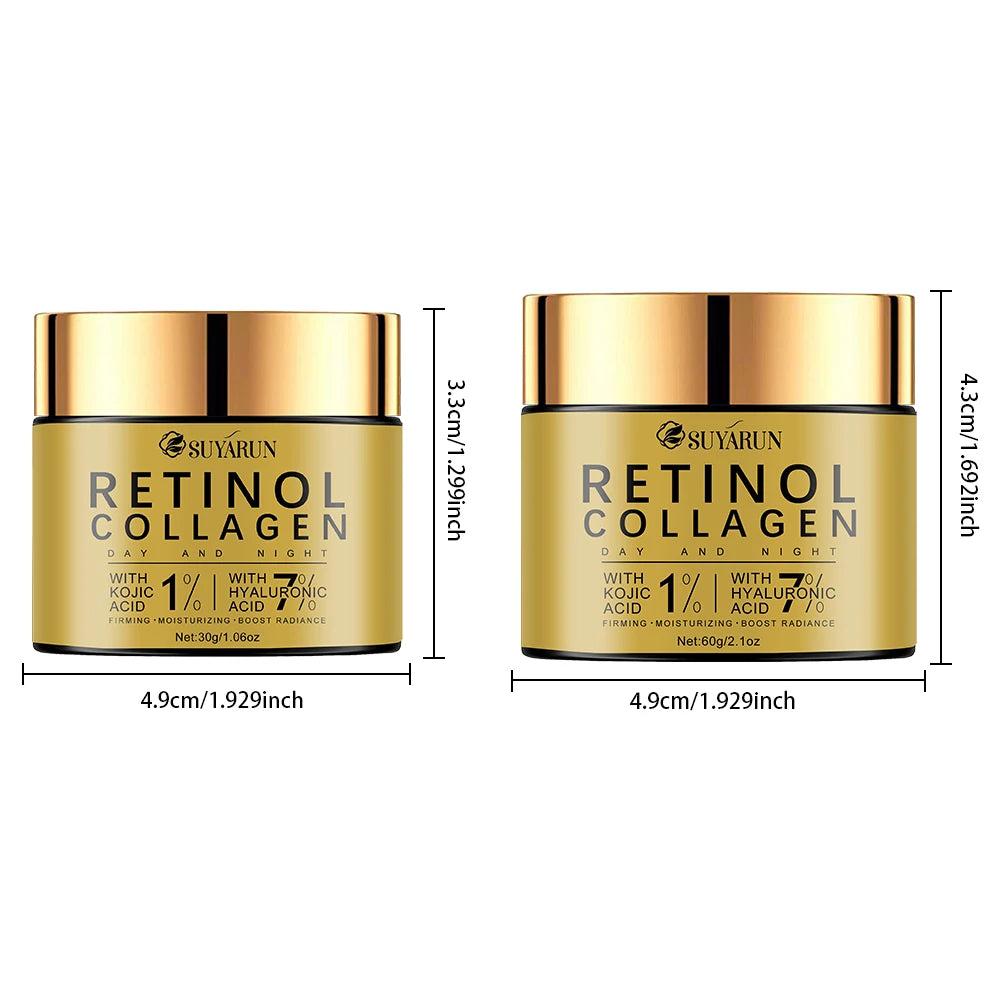 Retinol day and night moisturizer with kojic acid and hyaluronic acid ingredients for firming skin care Peaceful Pleasures Health and Wellness
