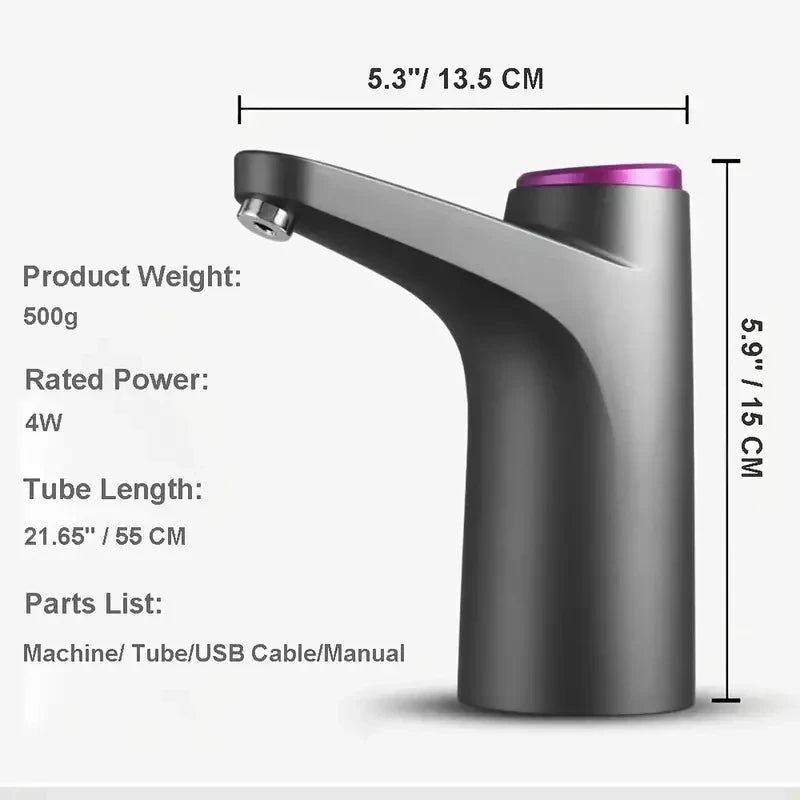 Portable 5-Gallon Water Dispenser with USB Charging Automatic Electric Pump for Home Office Outdoor Use Peaceful Pleasures Health and Wellness