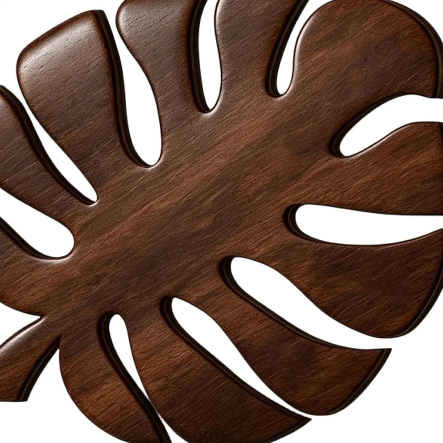 Monstera Wooden Coasters Set of 3 – Heat-Resistant Trivets