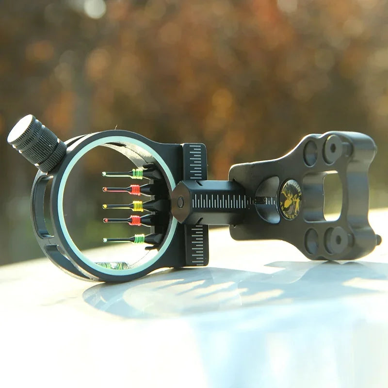 Topoint TP1550 Compound Bow 5 Pin Sight LED Light 0 029 Fiber Brass