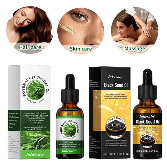 Black Seed Oil & Rosemary Essential Oil 30ml – Hair & Skin Pure Essential Oil Peaceful Pleasures Health and Wellness