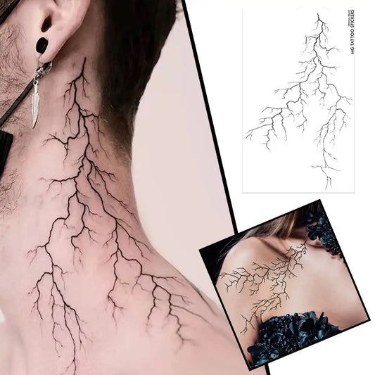 Black Vein Lightning Temporary Tattoo – Waterproof Goth Style Temporary Tattoo Oasis Select
