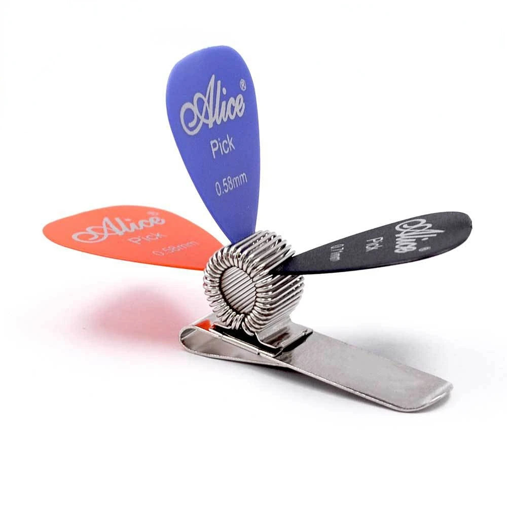 Universal Metal Guitar Picks Holder Clip Colors Random General