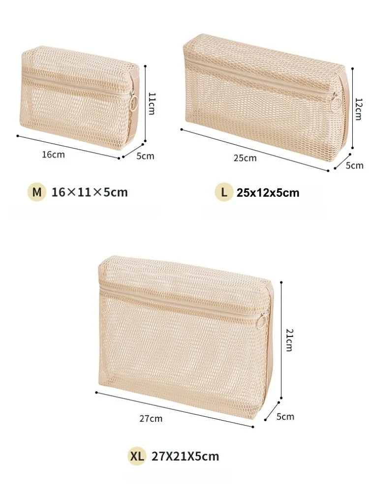 Mesh Travel Toiletry Bag – TSA Carry-On Clear Cosmetic Organizer