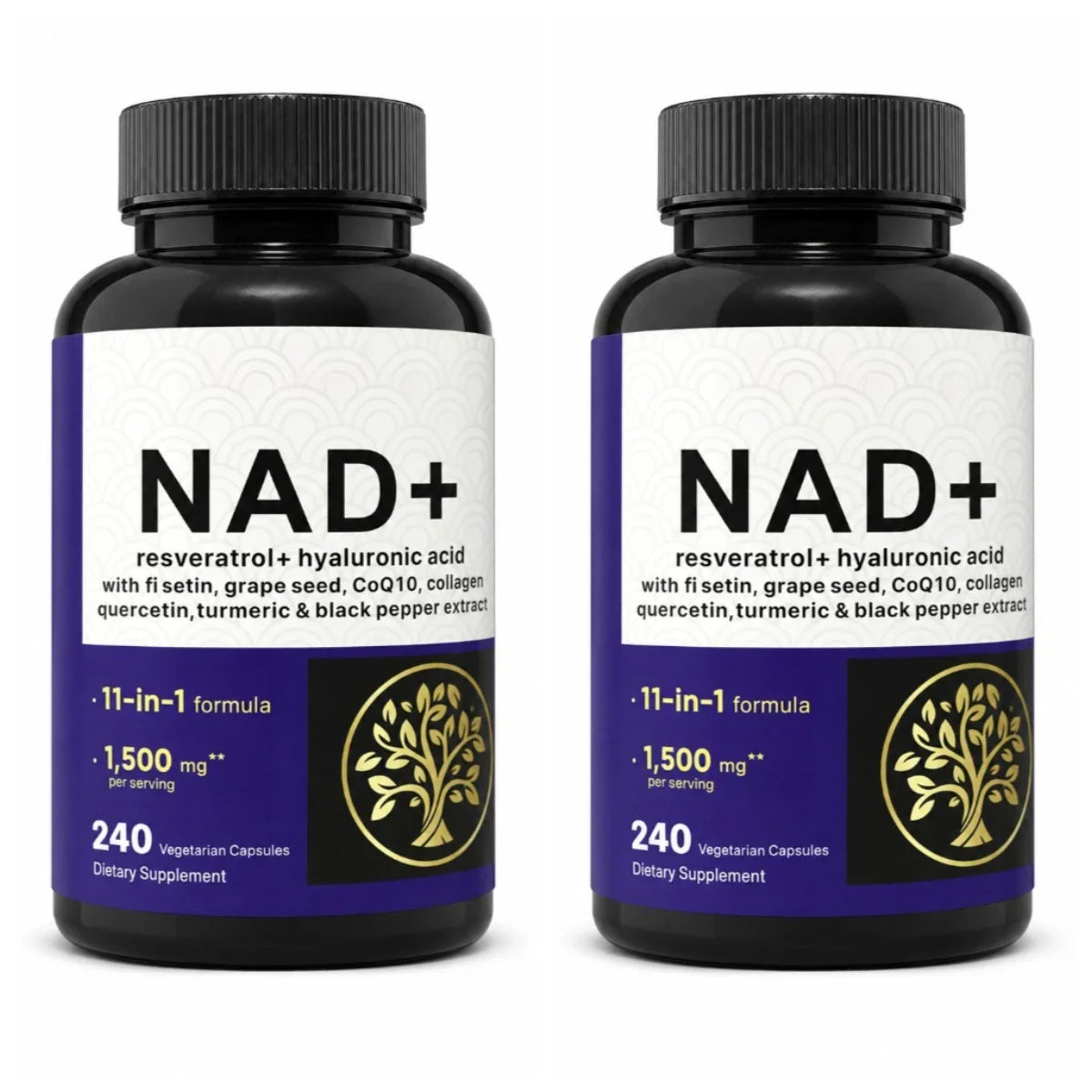 NAD+ Resveratrol Hyaluronic Acid 11-in-1 Supplement 240 Caps