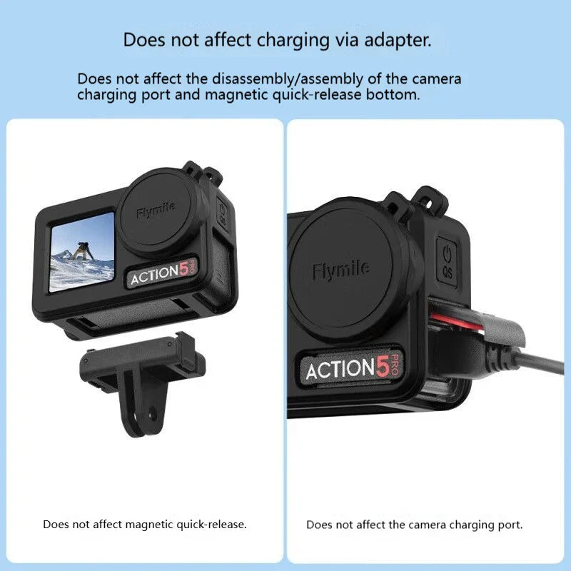 Silicone Case & Lens Cap for DJI Action 5 Pro / 4 / 3