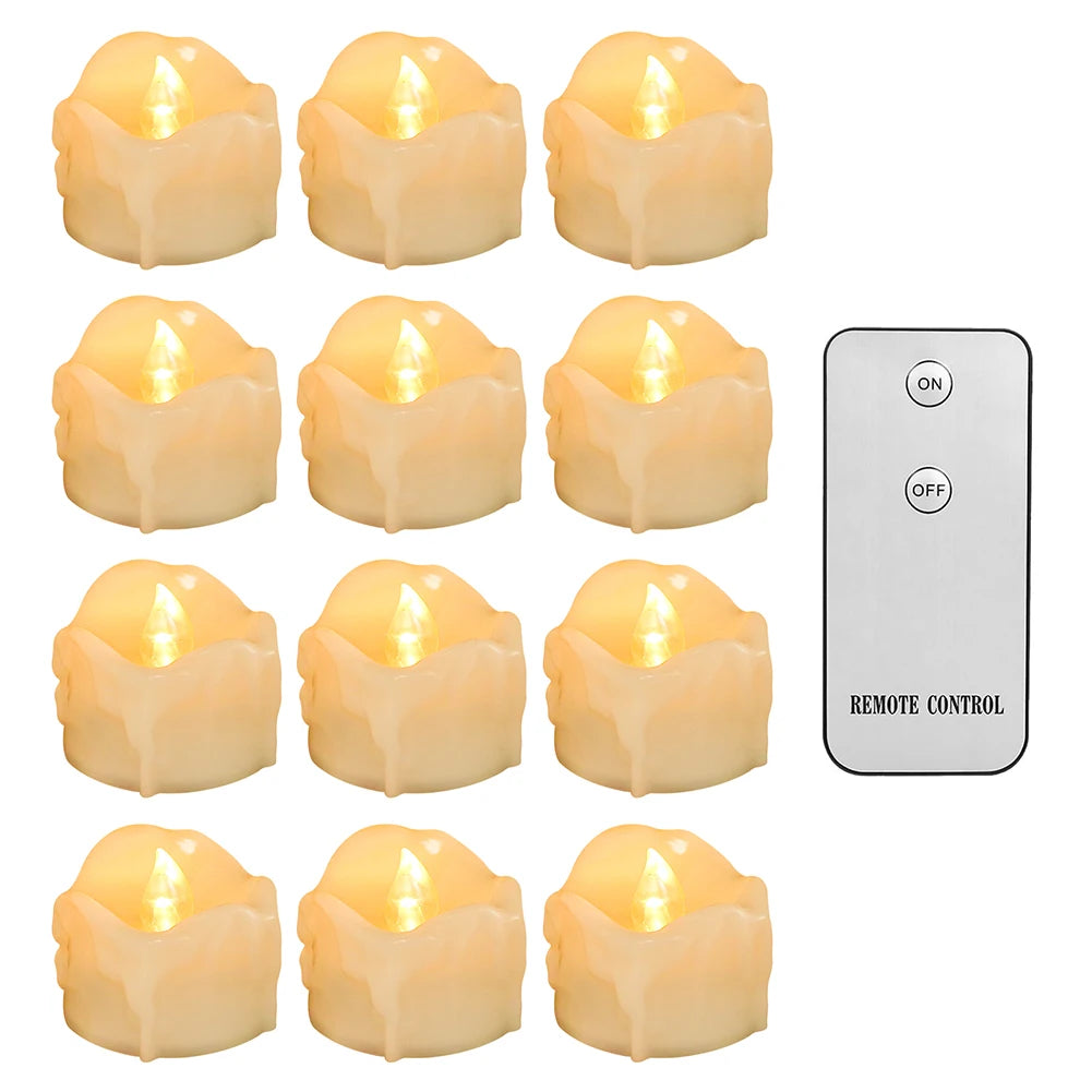 Flameless Votive Candles 24/48 Pack LED Electronic Candle with Remote Control Battery Operated Flickering Flame for Table Decor Peaceful Pleasures Health and Wellness 12pcs 12pcs