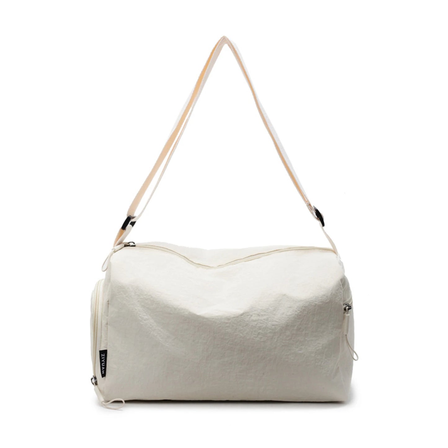 Large Capacity Gym Bag Travel Training Bag Waterproof Handheld Shoulder Bag for Fitness and Outdoor Use Peaceful Pleasures Health and Wellness Creamy white