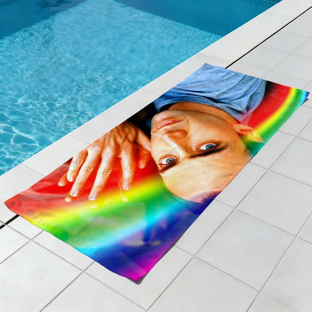 Nicolas Cage Quick-Dry Beach Towel | Soft Pool & Travel Gift Novelty Beach Towel Peaceful Pleasures Health and Wellness