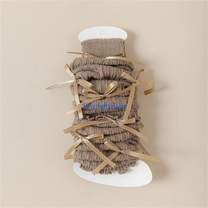 Girls 3D Bowknot Knitted Leg Warmers – Ballet Sweet Socks
