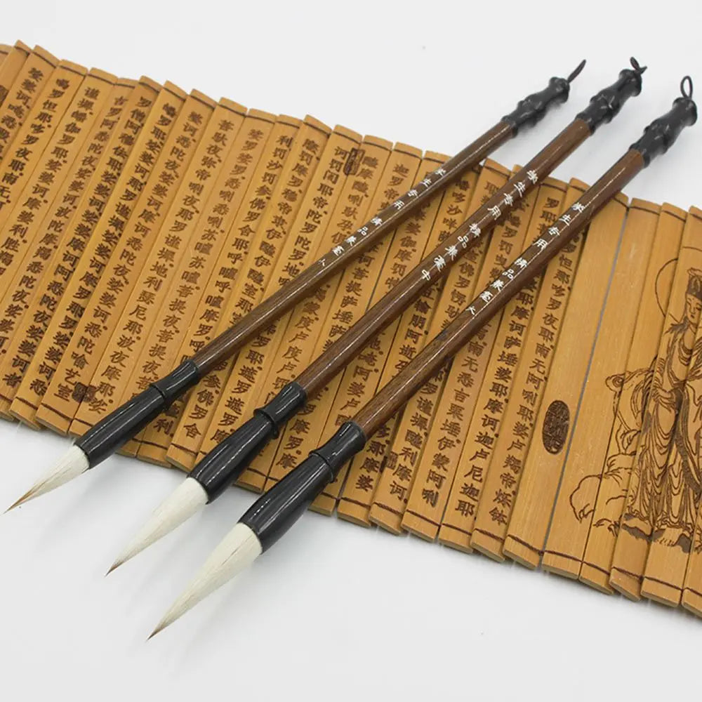 Writing Practice White Woolen Stationery Chinese Calligraphy Writing Brush Brush Pen Brown Weasel Hair Peaceful Pleasures Health and Wellness