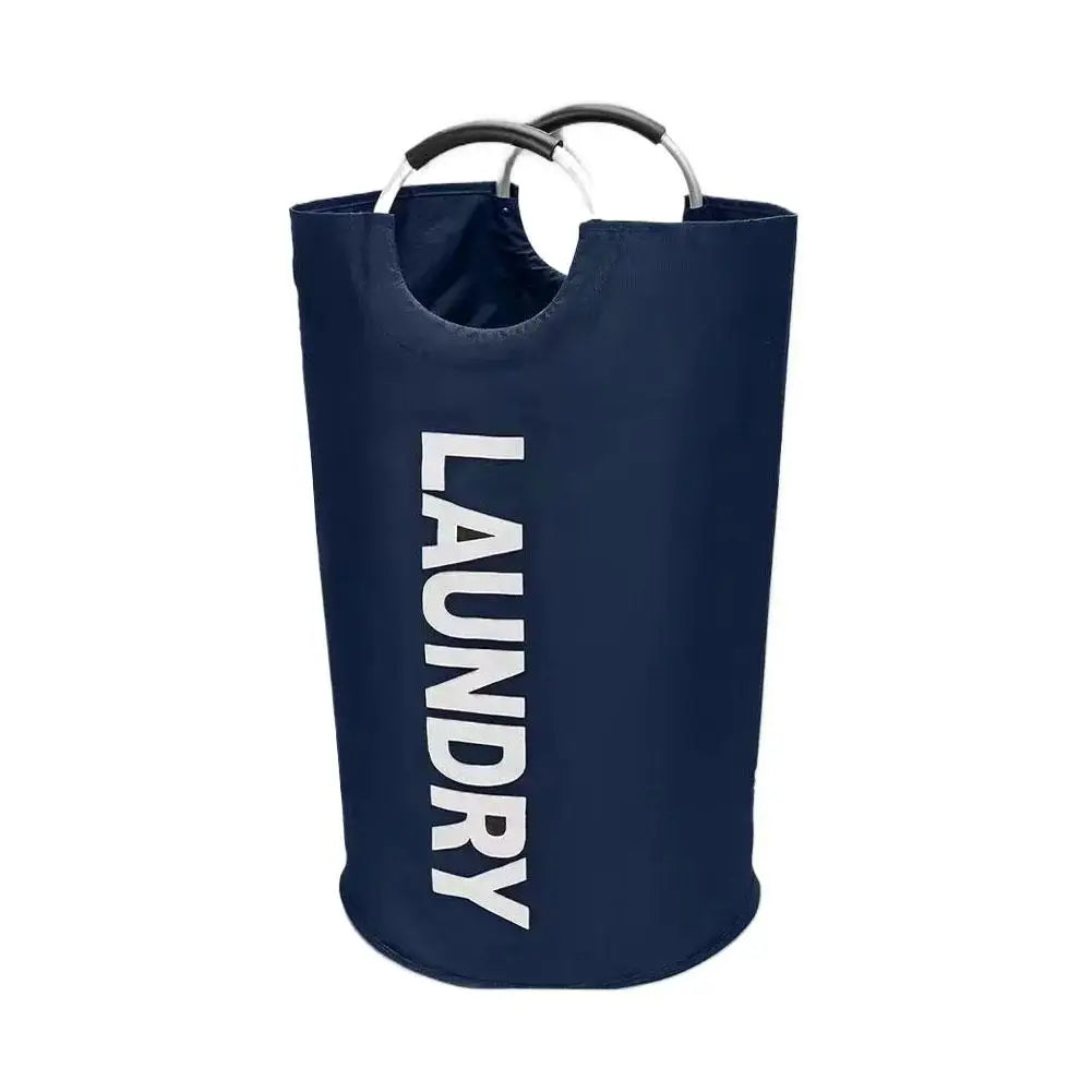 Durable Large Capacity Bag Foldable Oxford Fabric Laundry Hamper Storage Basket With Handles Portable Clothes Shopping Tote Bag Peaceful Pleasures Health and Wellness Blue
