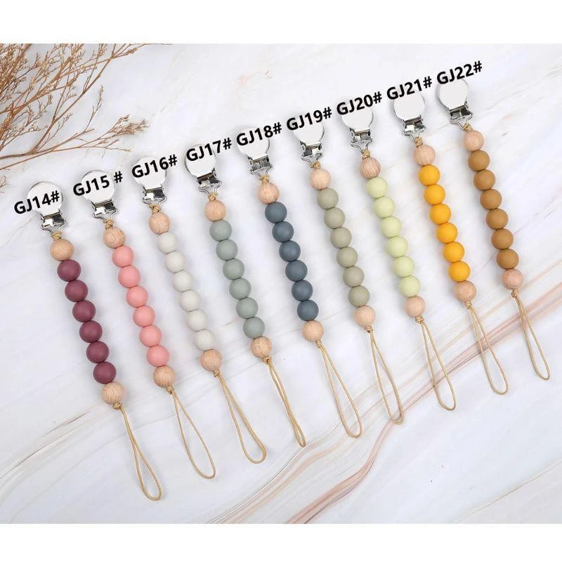 Baby Beaded Pacifier Clip Silicone Chain Soother Teether Holder