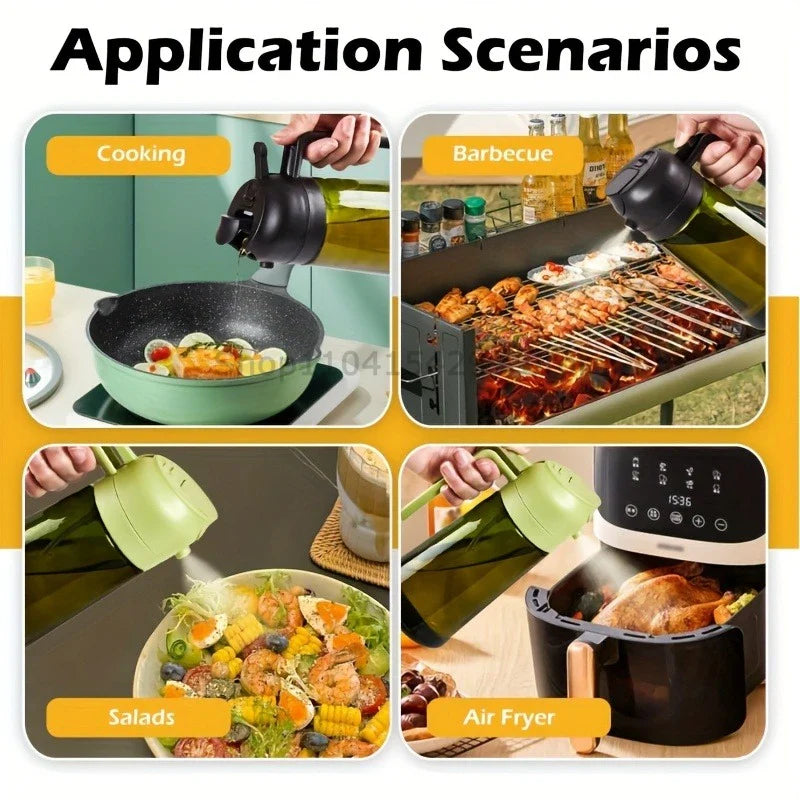 2-in-1 Oil Sprayer & Dispenser Bottle 470ml | Air Fryer & BBQ