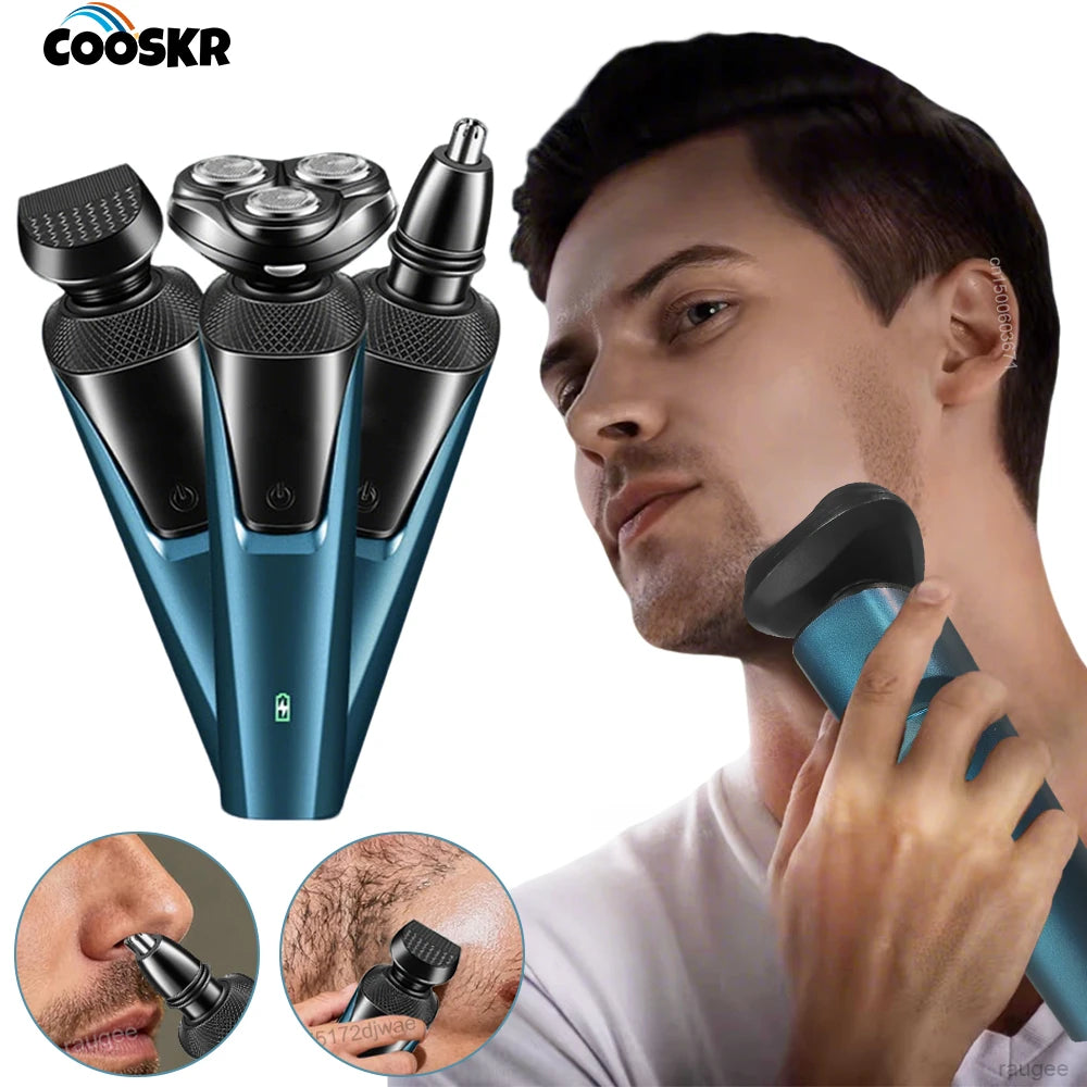 Electric Shaver for Men Facial Beard Hair Remover Chest Nose Hair Trimmer Rechargeable Portable Multifunctional Electric Razor Peaceful Pleasures Health and Wellness