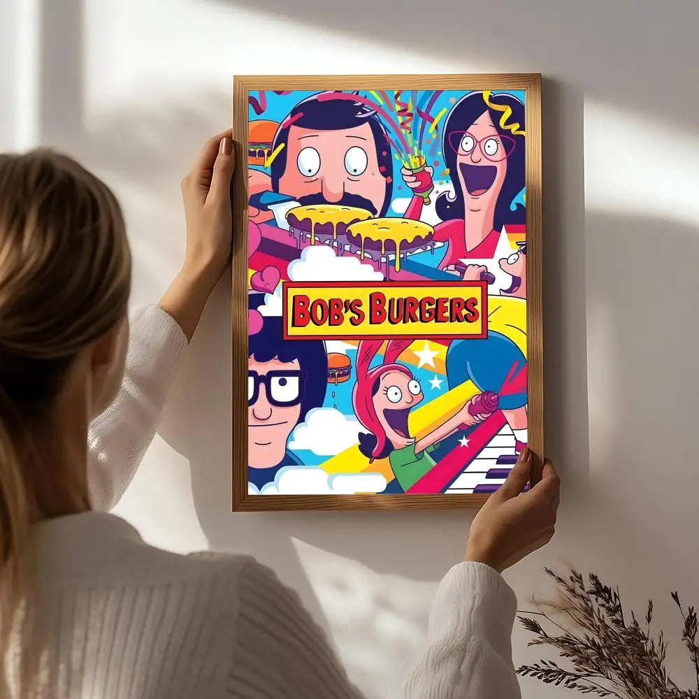 Bob's Burgers Poster – Self-Adhesive Waterproof Wall Art Wall Art Poster Peaceful Pleasures Health and Wellness White1 50X70cmNoframe
